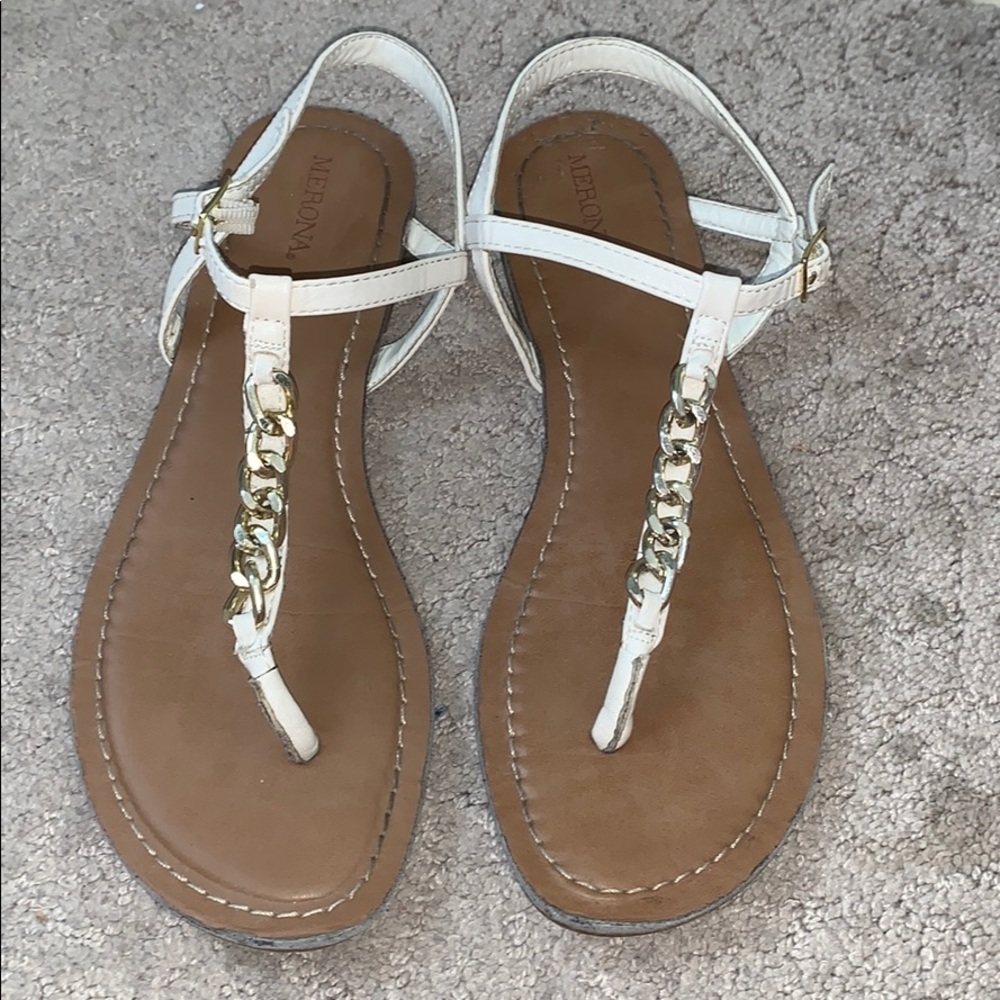 White and Gold Sandals